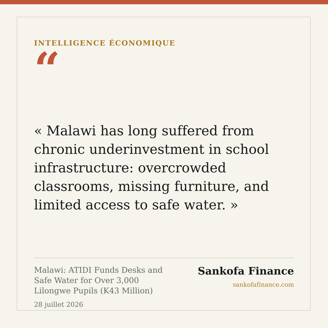 Malawi: ATIDI Funds Desks and Safe Water for Over 3,000 Lilongwe Pupils (K43 Million)