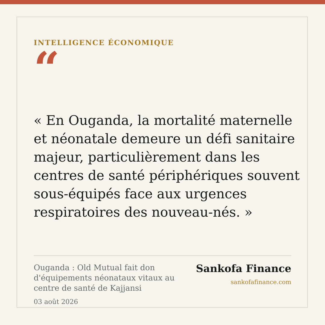 Ouganda : Old Mutual fait don d'équipements néonataux vitaux au centre de santé de Kajjansi